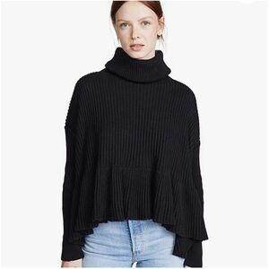Free People Black Layer Cake Turtleneck Sweater